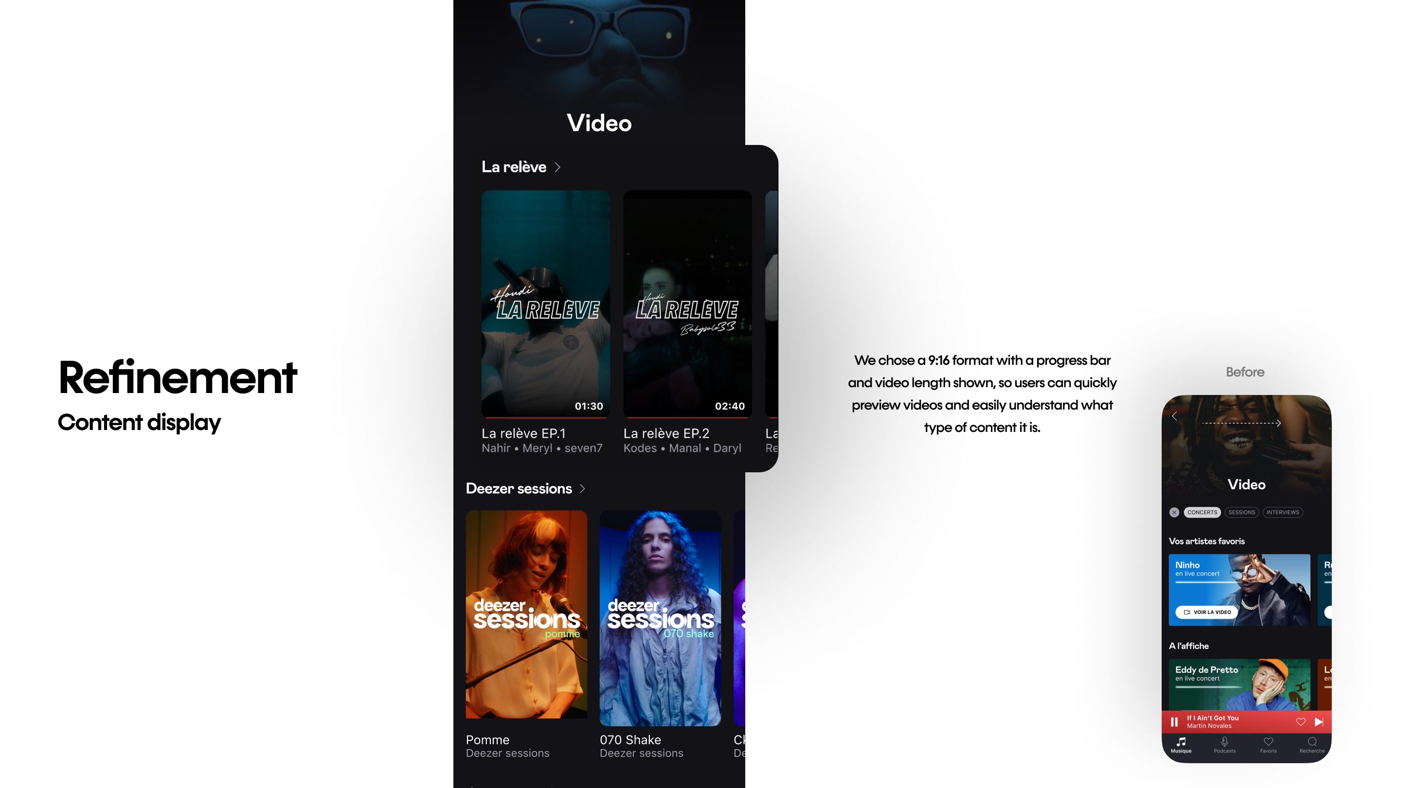 Refinement — dedicated tab separating history from suggestions