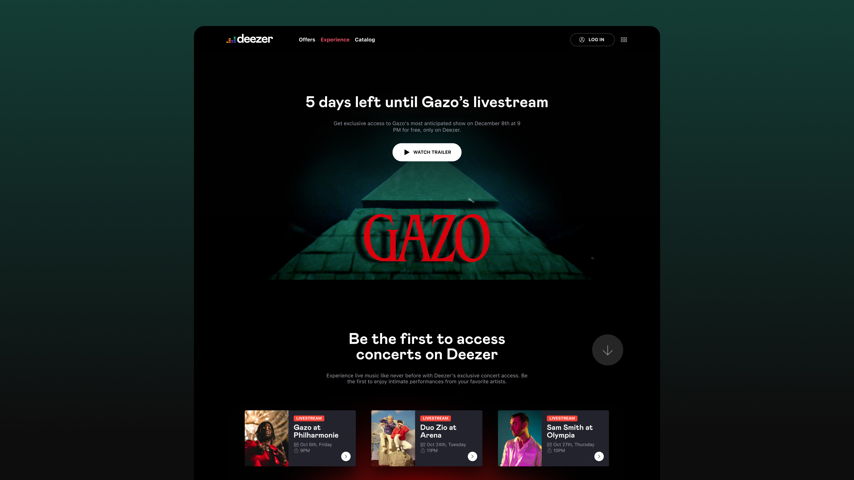 Outcome — launched concert and livestream experience
