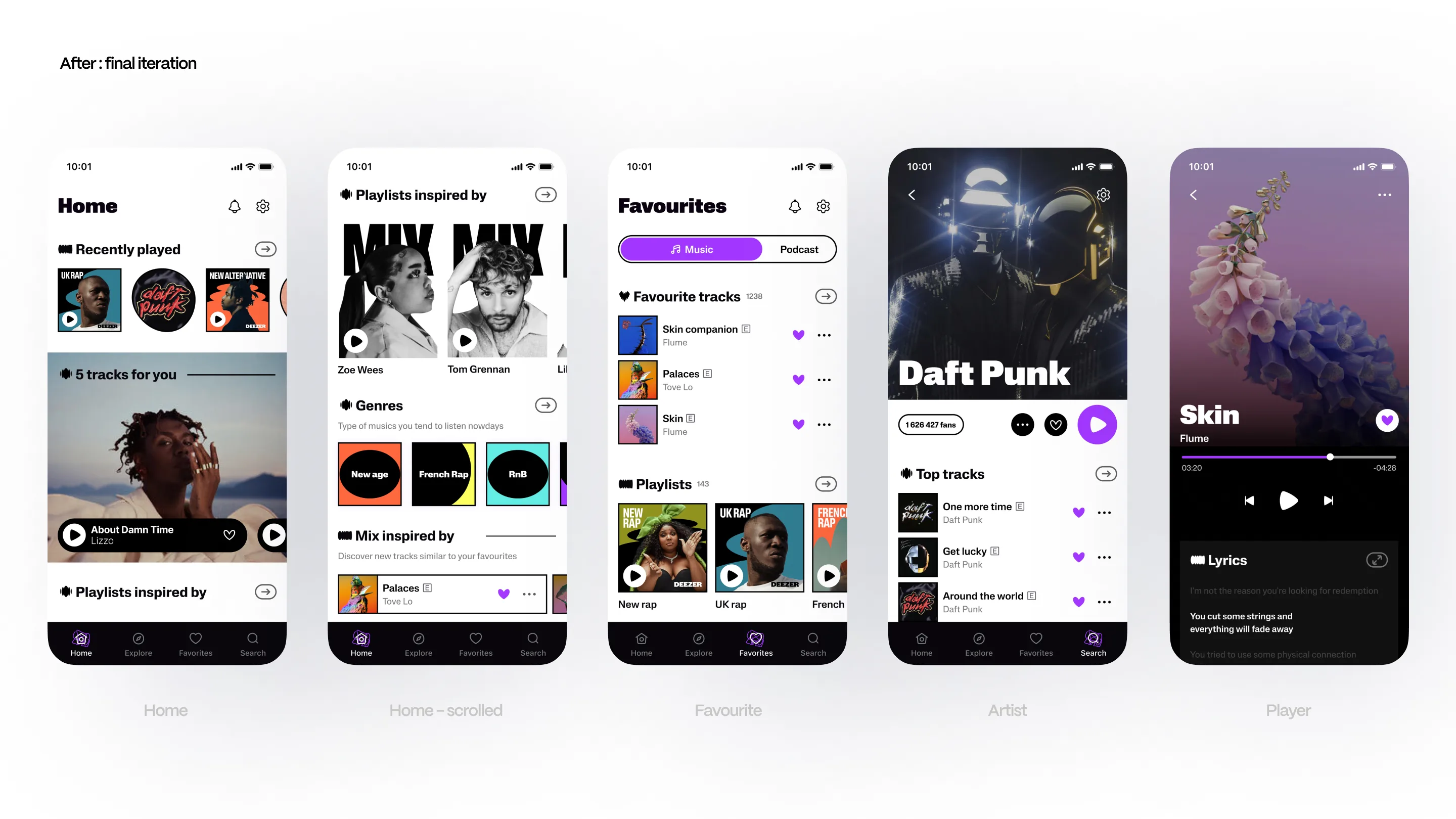 Deezer Revamp showcase