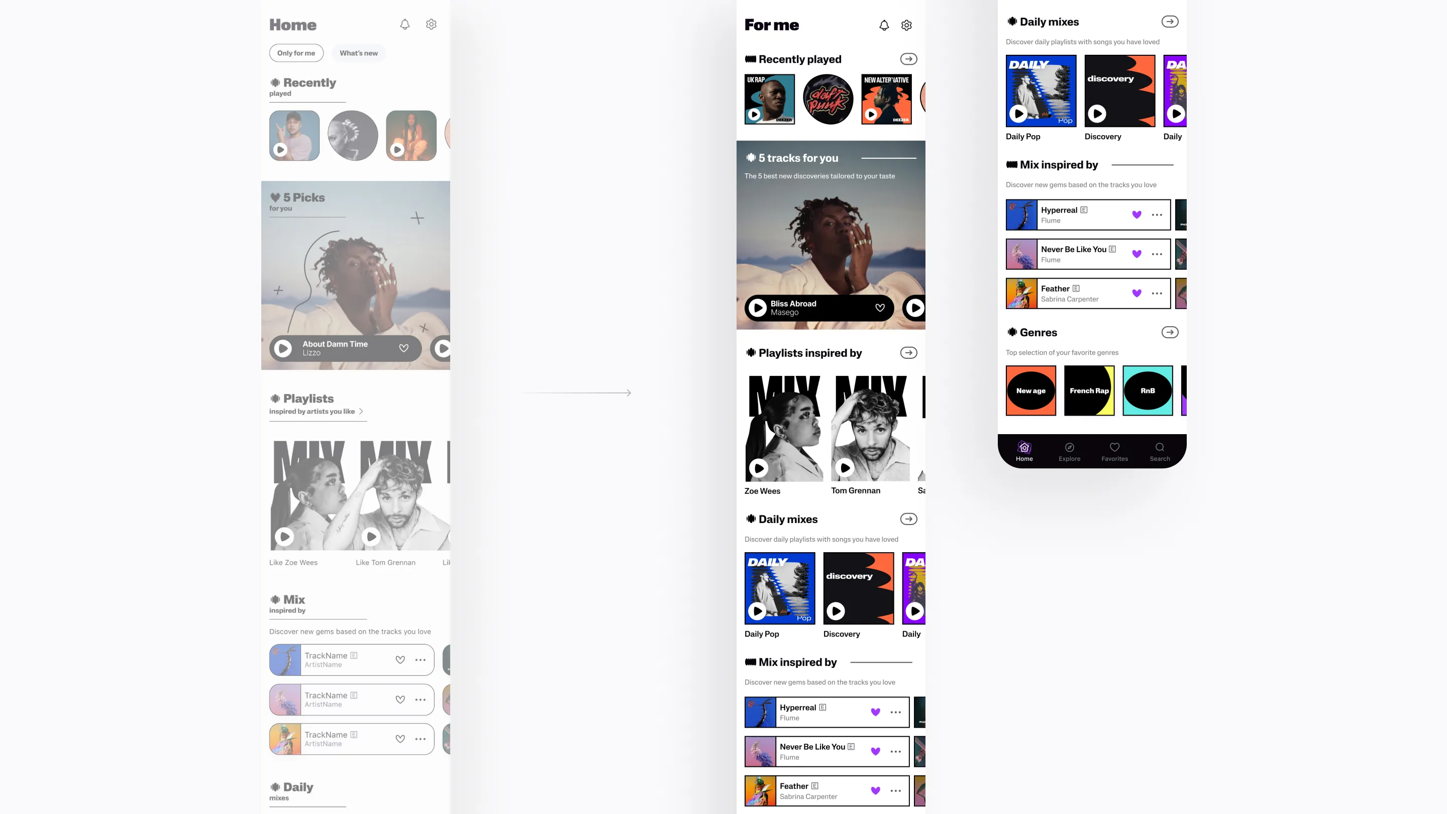 Deezer Revamp showcase