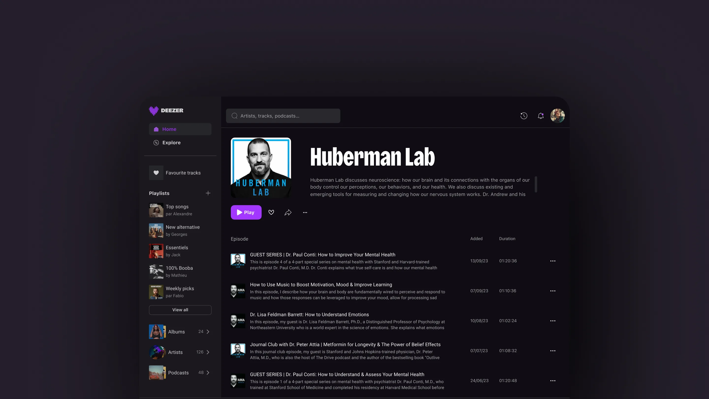 Deezer Revamp showcase