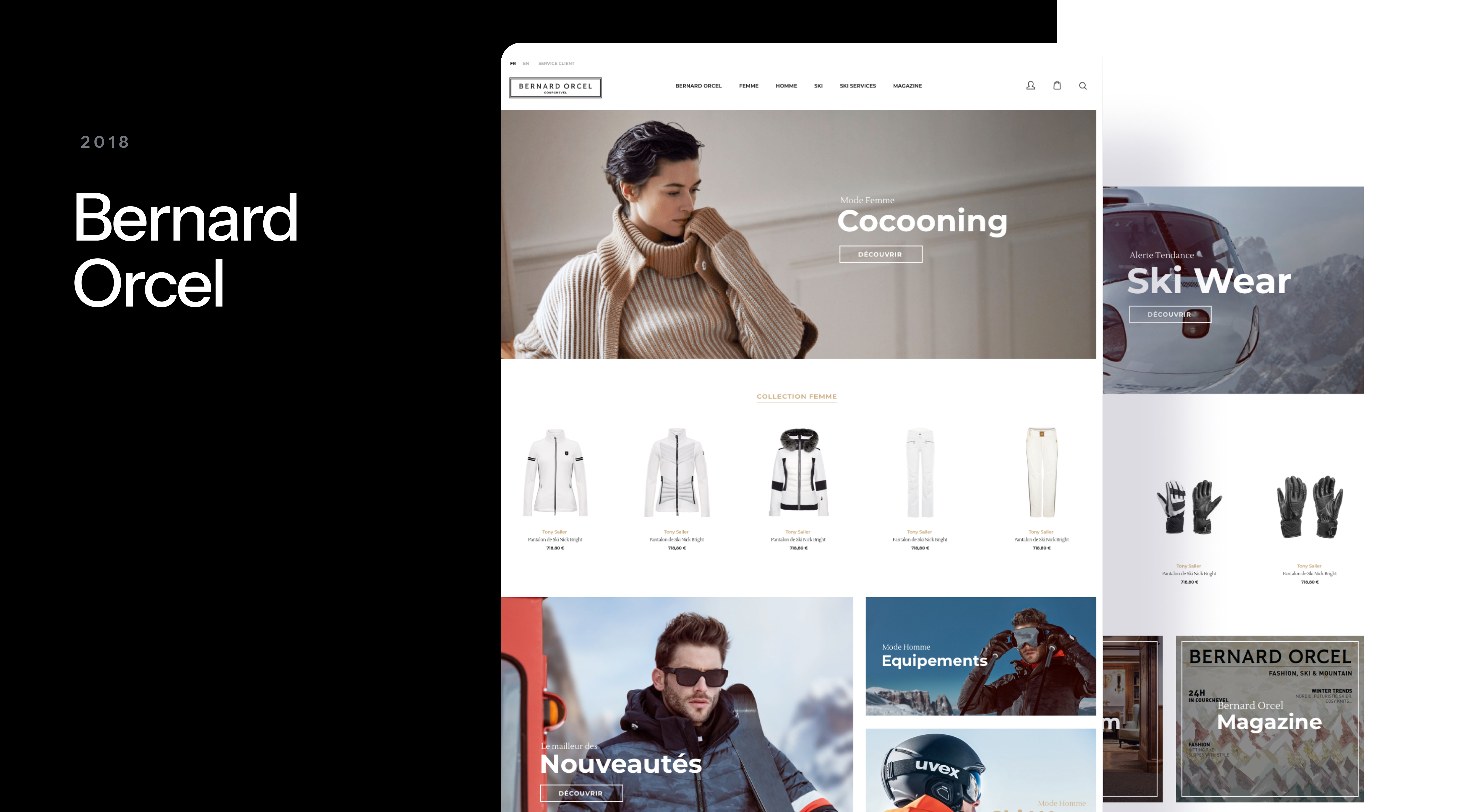 Bernard Orcel ski and fashion e-commerce website design