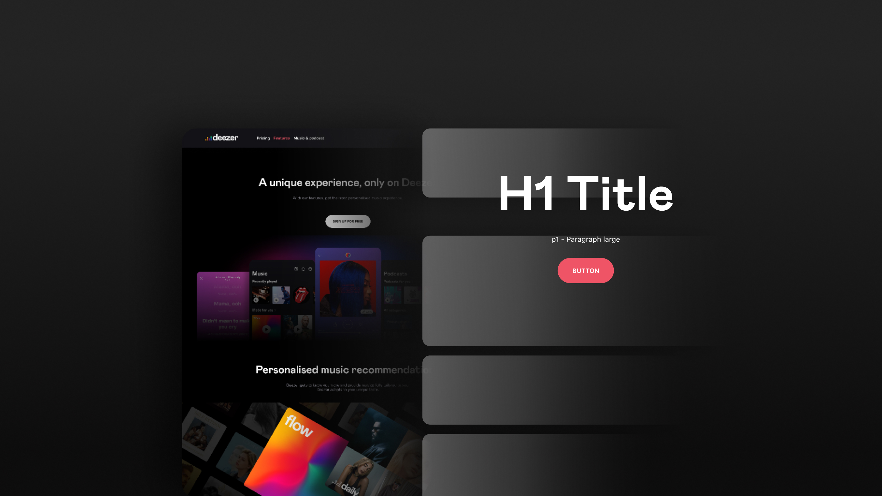Deezer website — data-driven design system